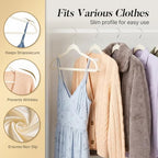 HOUSE DAY Ivory Velvet Hangers 100 Pack New Premium Non Slip Hanger 17.25'' - Image 5