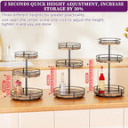 Heavy-Duty 3-Tier Lazy Susan Organizer, Adjustable to Different Heights, Countertop Spice Rack, Upgraded Thickened Wooden Board, Suitable for Seasoning Organizer, Kitchen Organization（2 Pack） - Image 3