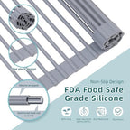 Ohuhu Dish Drying Rack Over The Sink, Roll Up Sink Rack 20.5" W x 13.1" L Rolling Dish Drainer Foldable Accessories Heat-Resistant Mat Anti-Slip Silicone Coated for Kitchen Counter - Image 5