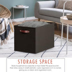 Ornavo Home 13x15x13 Foldable Fabric Storage Cube Bins, 6 Pack, Black - Image 4