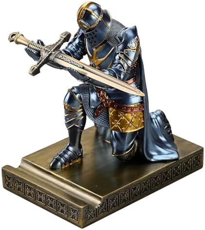 Knight Pen Holder Desk Organizer Office Decor Letter Opener for Desk Blue - Image 5