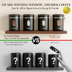 Veken Coffee Canister with Window, Airtight Stainless Steel Container, 22OZ (Pack of 2) - Image 3