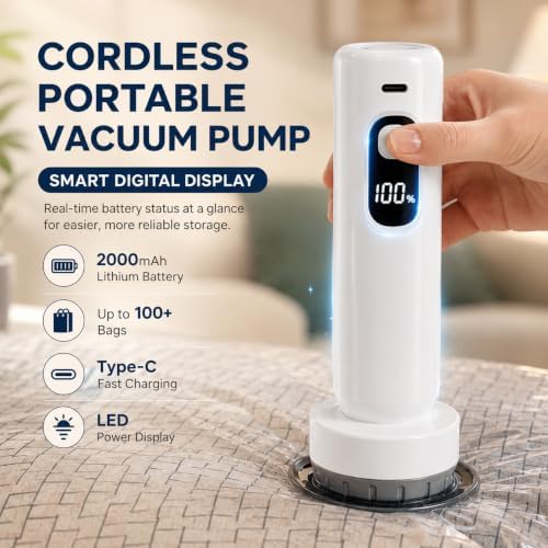 15 Pack Vacuum Storage Bags for Travel with Digital Display Electric Pump, 80% Space-Saving Reusable Vacuum Seal Bags for Clothing, Luggage, Suitcases, Bedding, Blankets and Home Storage - Image 3