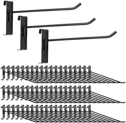 60 PCS 10 Inch Gridwall Hooks, Heavy Duty Black Display Hooks for Grid Wall Panels, Metal Hook for Retail Stores, Home and Garage Storage by ZUDKSUY