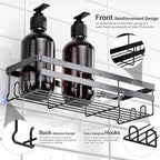 WOWBOX 4 Pack Adhesive Shower Caddies, No Drill Bathroom Shelves, X-Large - Image 3