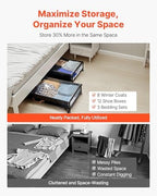 VEVOR Under Bed Storage with Wheels, 36.0 x 18.1 x 7.3 inch, Underbed Containers with Clear Lid, Underbed Shoe Organizer, Rolling Under the Bed Storage Bins for Clothes Shoes Blankets Bedroom, 2 Pack - Image 6