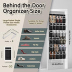 Kotkn 10-Tier Over the Door Shoe Organizer, 20 Pockets Holds 20-30 Pairs, Heavy-Duty Oxford Fabric with Hexagon Mesh for Boots & Sneakers-Black - Image 4