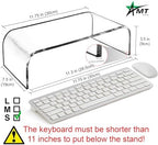 AMT 2 Pack Acrylic Laptop Monitor Stand & Computer Riser with Cat Keyboard Protector, Space-Saving Design, Extra Storage, Clear Shelf - Ideal for Monitors, Laptops, Printers, Desktop Decor - Image 6