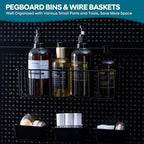 246PCS Pegboard Accessories Organizer Kit,Includes Pegboard Hooks,Bins,Baskets,Paper Towel Holder;Suitable for 1/8 and 1/4 Pegboard,Can be Used for Hanging Tools,Garage Storage,etc. (Black) - Image 5