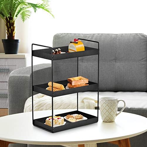 3-Tier Bathroom Countertop Organizer, Black, 12.2" L x 6.7" W x 16.9" H - Image 3