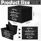 Suzile 6 Pcs Shoe Covers Box Foldable Storage Bin Indoor Disposable Shoe Cover Dispenser Holders for Open Houses Real Estate Agent Supplies Homeowner Booties (Black) - Image 2