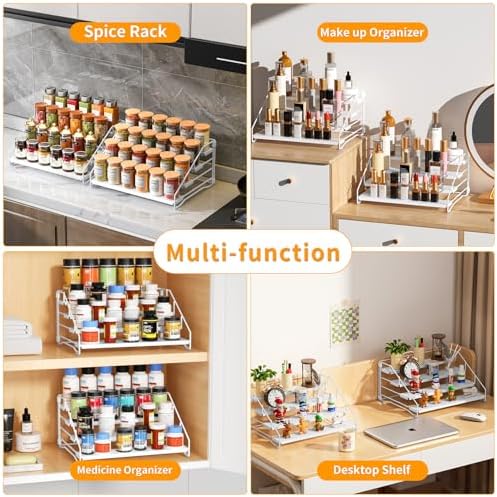 2 Pack Spice Rack Organizer for Cabinet, Depth Adjustable 4 Tier Spice Rack - Image 6