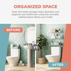 Zenna Home Over the Toilet Storage Shelf Space Saver, Behind Toilet Bathroom Organizer and Storage, Metal Bathroom Organizer with 3 Shelves, Satin Nickel - Image 6