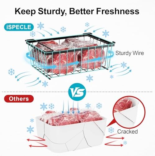 iSPECLE Deep Freezer Organizer Bins - Storage Baskets for 5 Cu.Ft, 8 Pack - Image 5