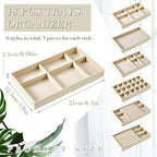 Junkin 18 Pcs Stackable Jewelry Drawer Organizer Inserts Beige - Image 2
