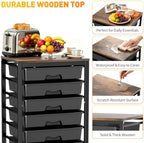 SUNALLY Rolling Cart With 8 Drawers,Storage Drawer Cart for Craft Art,Black - Image 4