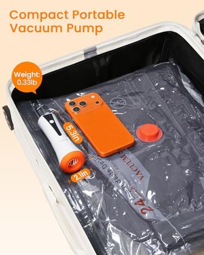 Vacuum Seal Bags for Clothing Travel with Rechargeable Cordless Pump, 9 Pack Compression Space Saver Bags for Packing, Luggage and Seasonal Storage - Image 6