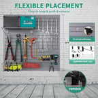 FRAYSCENT Slat Wall Paneling Garage Slat Wall Storage Systems Slatwall Panels Power Tool Organizer Wall Mount, PVC Garage Storage & Organization Products Slate Board (Grey, 4ft x 4ft) - Image 2