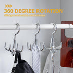 Alipis 4-Claw Rotary Hook Organizer Belt Hanger for Coats Hats Bags and Ties Hanging Rack Space-Saving Accessory Organizer 3-Pack 6.49 X 6.49 X 8.85 in - Image 7