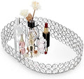 Hipiwe Crystal Vanity Tray, Mirrored Dresser Perfume Trays for Makeup Tray Cosmetic Skin Care Storage, Jewelry Trinket Organizer Tray for Bathroom Countertop Home Decor, Large by Hipiwe