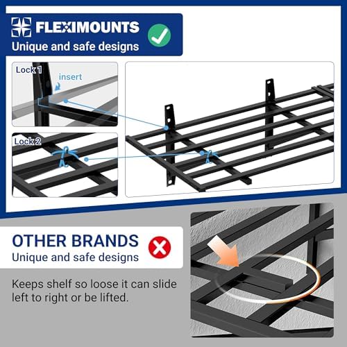 FLEXIMOUNTS 2 Pack 2x6ft Heavy Duty Garage Storage Shelving, 1600lbs, Black - Image 3