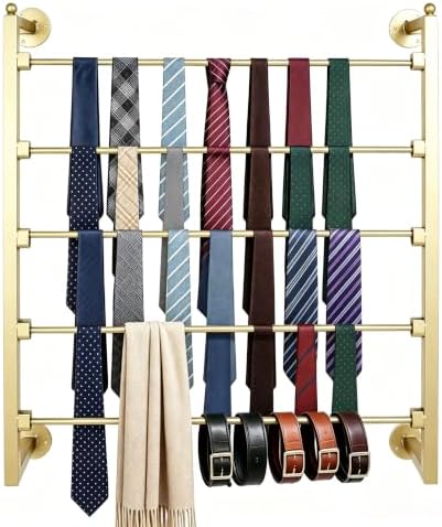 5 Layer Wall Scarf Display Tie Rack Ribbon Organizer Wrapping Paper Holder by kunghei