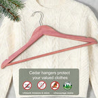 TOPIA HANGER 20-Pack American Red Cedar Wooden Hangers, Clothes Hangers for Closet, Wood Coat Hanger with Smooth Cut Notches, 360° Swivel Hook, Non-Slip Pants Bar-CT54C20 - Image 4