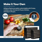 AllSpice Spice Rack Organizer, Wood, 525 Unique Labels, Countertop or Wall Mount, Includes 60 4oz Jars- Matte Black - Image 4
