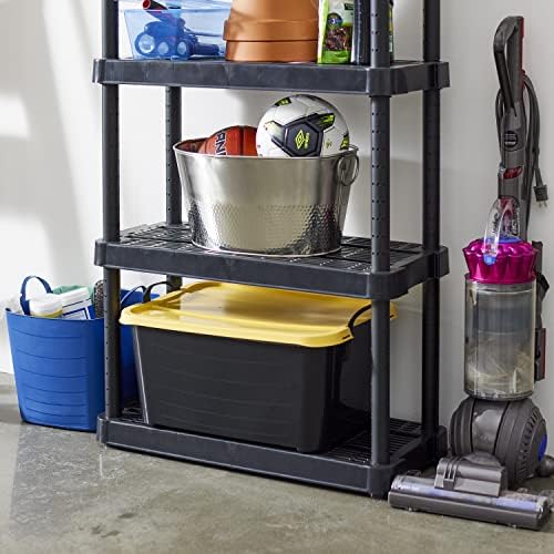 Life Story 18 Pack Stackable Storage Bin, 55 Qt Organizer, Black/Yellow - Image 7