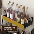Coffee Bar Station Organizer with Drawer, 2-Tier Countertop Shelf (Black) - Image 5