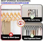 GVTECH Velvet Hangers with Clips, [24 Pack] Metal Clip Hangers for Pants - Notched Skirt Hangers for Pants, Skirts, Suit, Dresses & Shirts 360° Swivel Hook, Non Slip Felt Hanger (Beige, 24 Pack) - Image 5