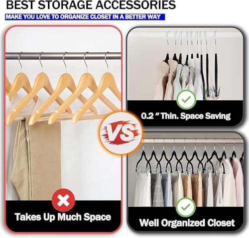 GVTECH Velvet Hangers with Clips, [24 Pack] Metal Clip Hangers for Pants - Notched Skirt Hangers for Pants, Skirts, Suit, Dresses & Shirts 360° Swivel Hook, Non Slip Felt Hanger (Grey, 24 Pack) - Image 5