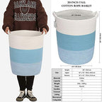 Sea Team Large Woven Cotton Rope Laundry Basket with Handles, 20 x 14 in - Image 6
