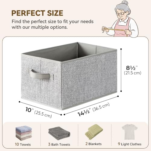 GRANNY SAYS Closet Storage Bins with Handles, Gray, Large, 3-Pack - Image 6