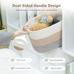 ECDYQXVU 15x10x9 Inch Woven Cotton Rope Storage Basket, 2 Pack - Image 5
