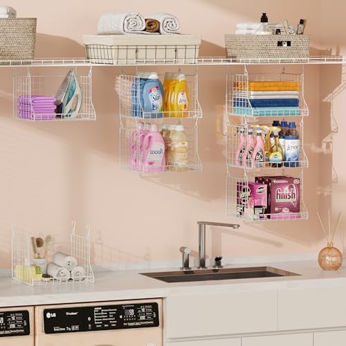 3-Tier Foldable Laundry Basket Organizer with Rotating Hooks(no wire shelf) - Image 5