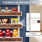 8 Tier Over The Door Pantry Orangizer 2 IN 1 Wall Mounted or Hanging Spice Rack with Adjustable Wood Basket,Heavy Duty Seasoning Storage Shelf for Kitchen Pantry and Bathroom - Image 3