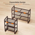 ELYKEN Expandable Shoe Rack for Closet, 3-Tier Metal Bronze Shoe Organizer - Image 4