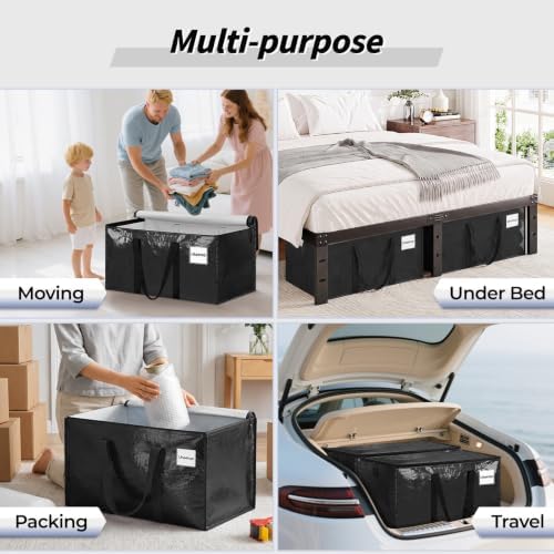 ukeetap 8 Pack Extra Large Clothes Storage Bins with Lids,Black - Image 6