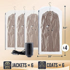 TAILI Hanging Vacuum Storage Bags Clothes, Coats, Jackets,4 Long with Pump - Image 3