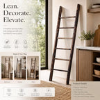 Carbonized Farmhouse Blanket Ladder, 6-Tier Rustic Wooden Rack - Image 4