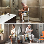 DELLAN Hanging Shower Caddy, Shower Rack with Hooks for Bath Chair & Shower - Image 4