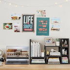 NUTIKAS Desk Shelves Desktop Organizer Shlef - Black Office Organization for Top of Desk Organizers and Accessories Corner Bookshelf Table Top Shelving Small Hutch Decorations for Office - Image 2