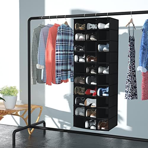 Libeder 30 Section Hanging Shoe Organizer & Storage for Closet, Black - Image 2