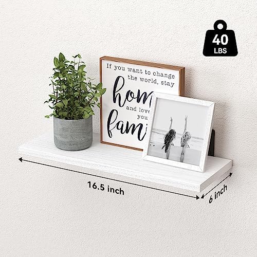 WOPITUES Floating Shelves Set of 6 for Wall Decor & Storage, White - Image 3