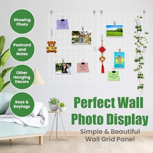 CIKLCIX Wire Wall Grid Panel Set of 4, Photo Display Board & Memo Board - Image 3
