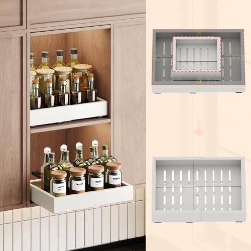Fokyfok 2Pc Pull out Cabinet Organizer,11"-18"W,10"-13"D,Expandable by Fokyfok