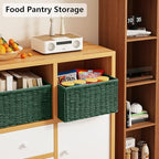 Vagusicc 2 Packs Large Wicker Storage Basket, Closet Storage Baskets Bins for Shelves, Decorative Collapsible Baskets for Organizing Clothes Toy Nursery Bathroom Organizers and Storage, Green - Image 6