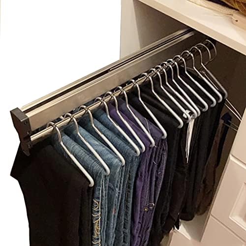 Closet Clothes Hanger Rail,Pull-Out Closet Rod 30-60cm,Wardrobe Clothing Rail,Closet Organizer Rack for Pants and Coat (500MM/19.7INCH) by FKKPRVAX