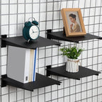 Blulu 10 Pcs 12" Gridwall Knife Shelf Bracket with Lip Metal Wire Gridwall Brackets Hooks Grid Wall Panels Hanger Heavy Duty Shelf Grid Wall Accessories for Home Business Boutique Display (Black) - Image 4